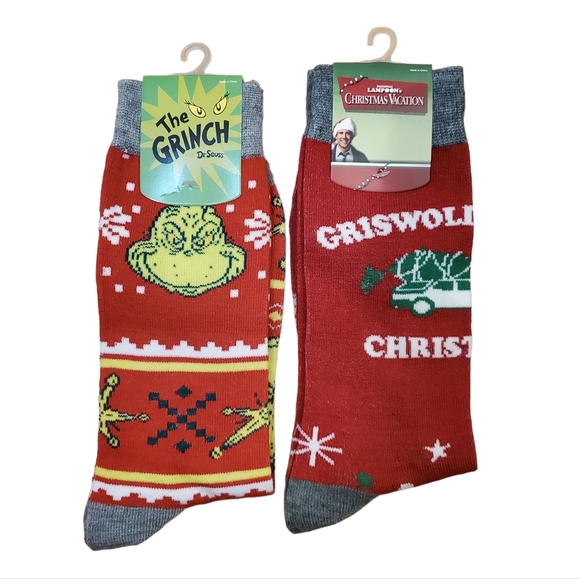 Bioworld Other - Grinch & Griswold Christmas Crew Socks Unisex 2 Pairs